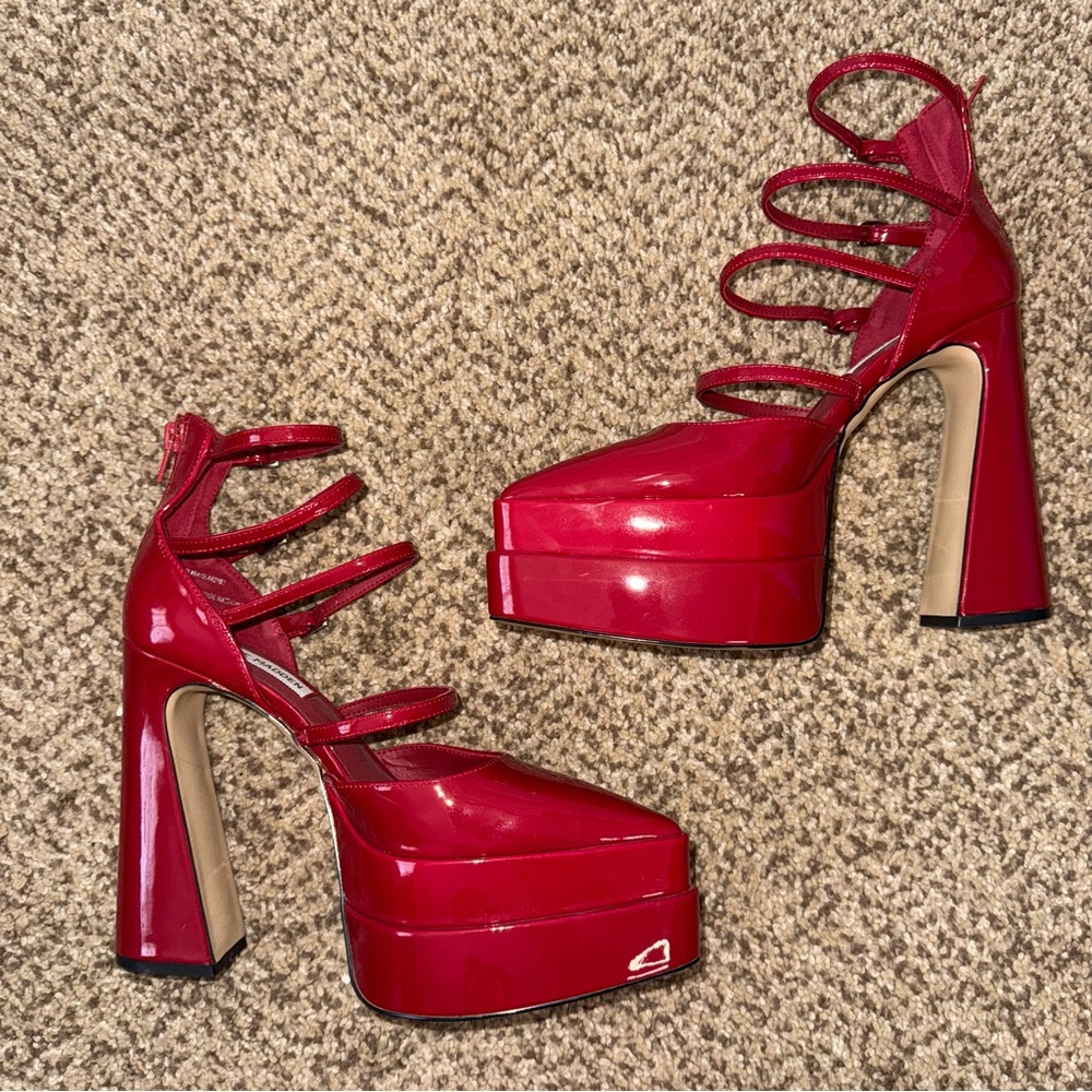 Steve Madden Red Patent Platform Heels